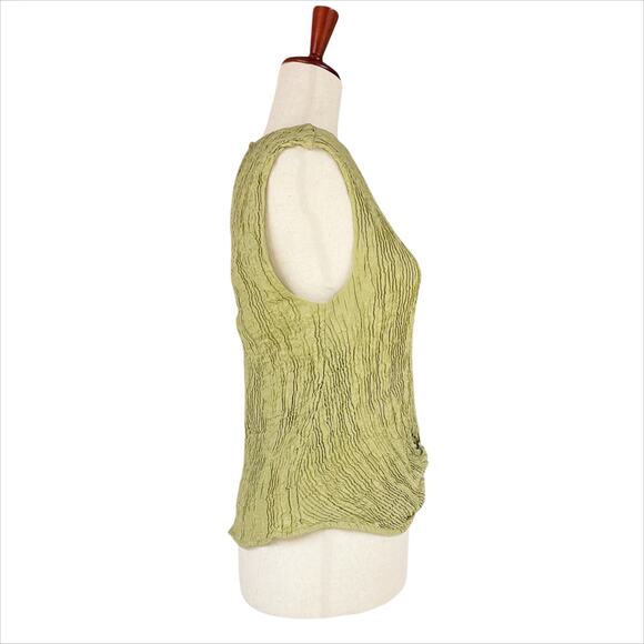 REGINA PYO x & OTHER STORIES Textured Mulberry Silk Knotted Green Top Size 6 - Picture 4 of 8